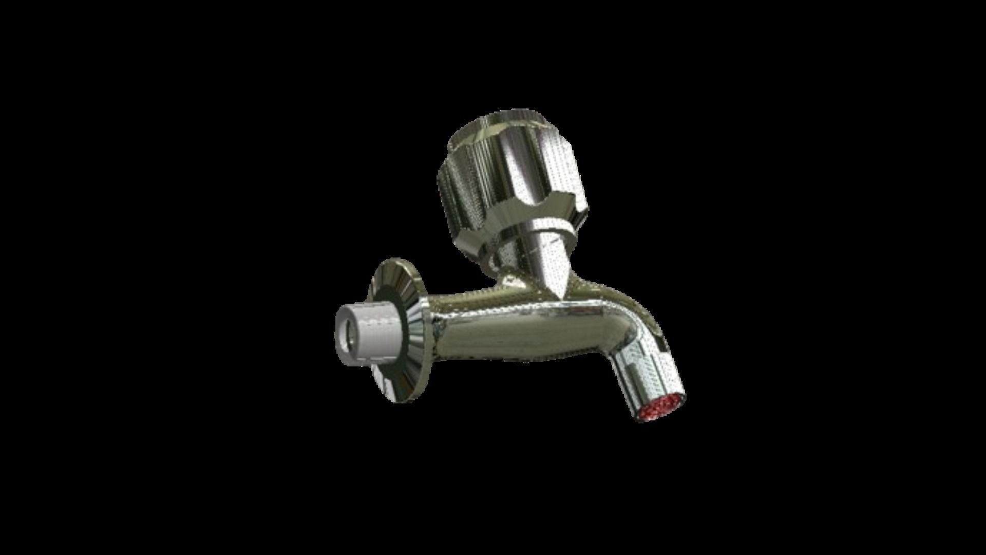 Water Tap Concel bib cock 3D model_1