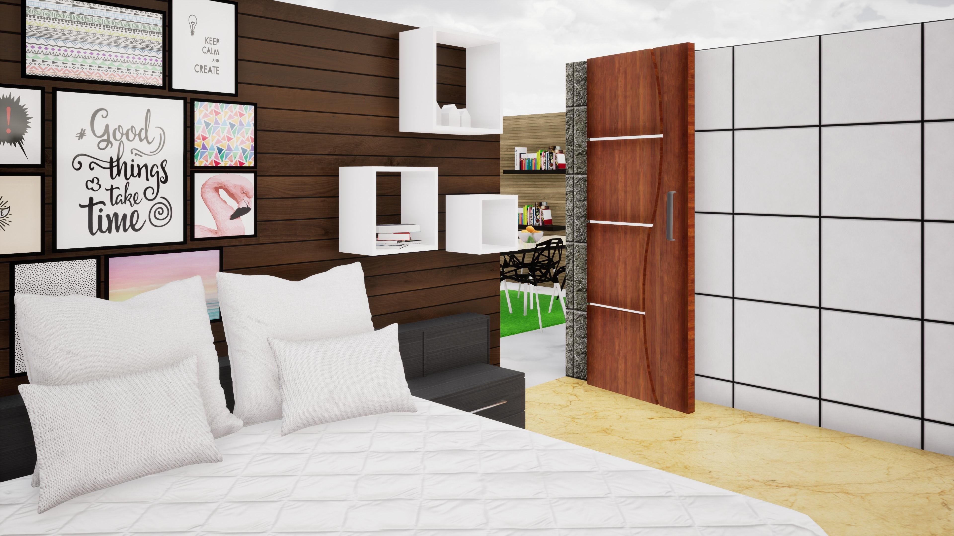 House 165 with aerial view 3D model_12