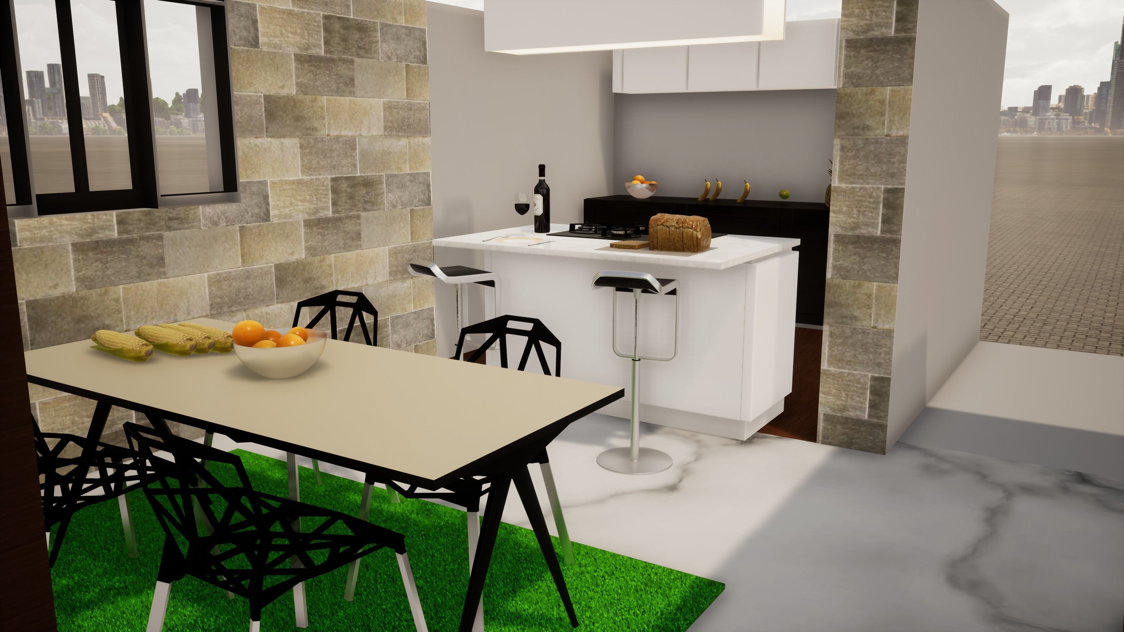 House 165 with aerial view 3D model_15