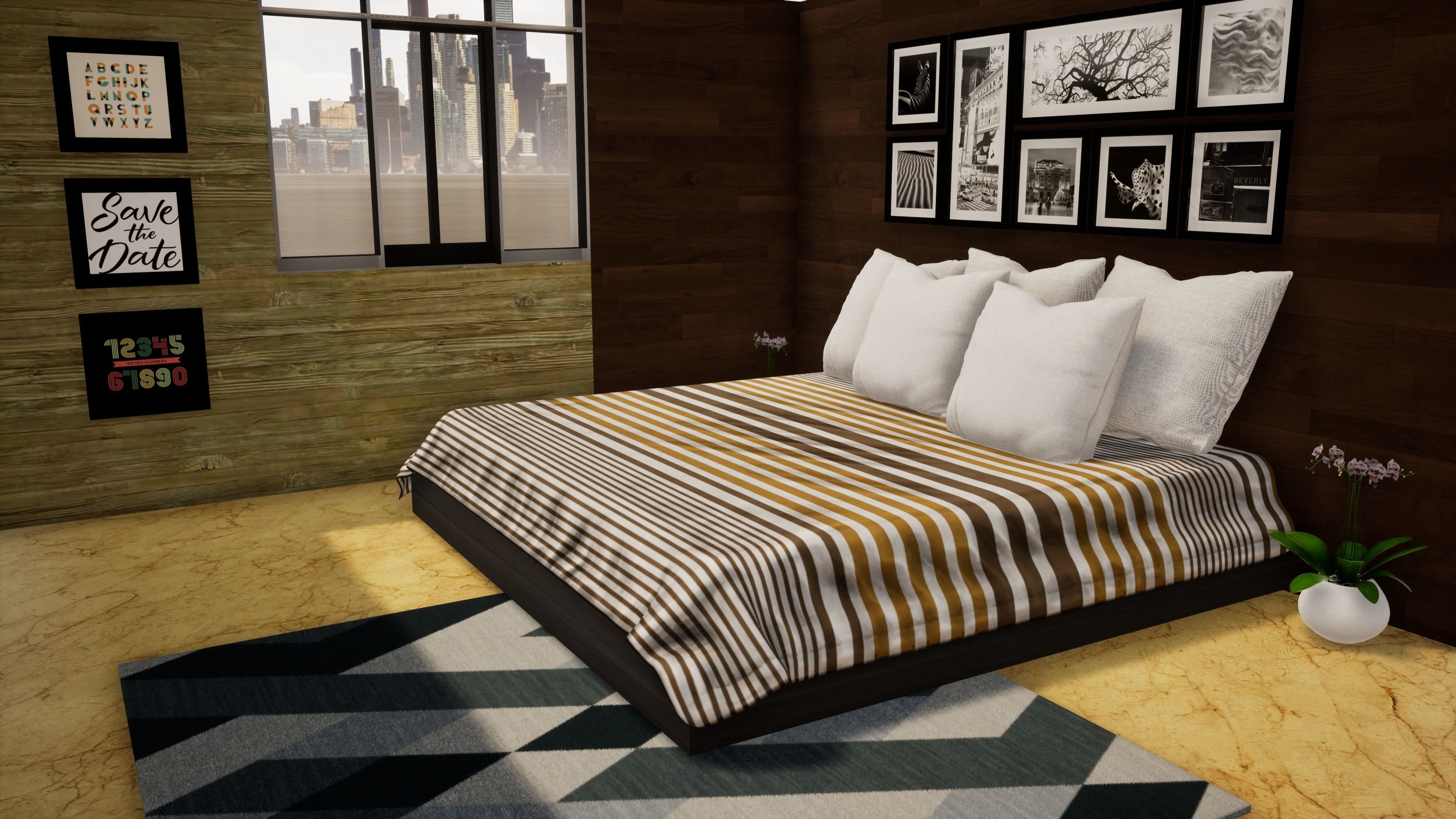 House 165 with aerial view 3D model_18