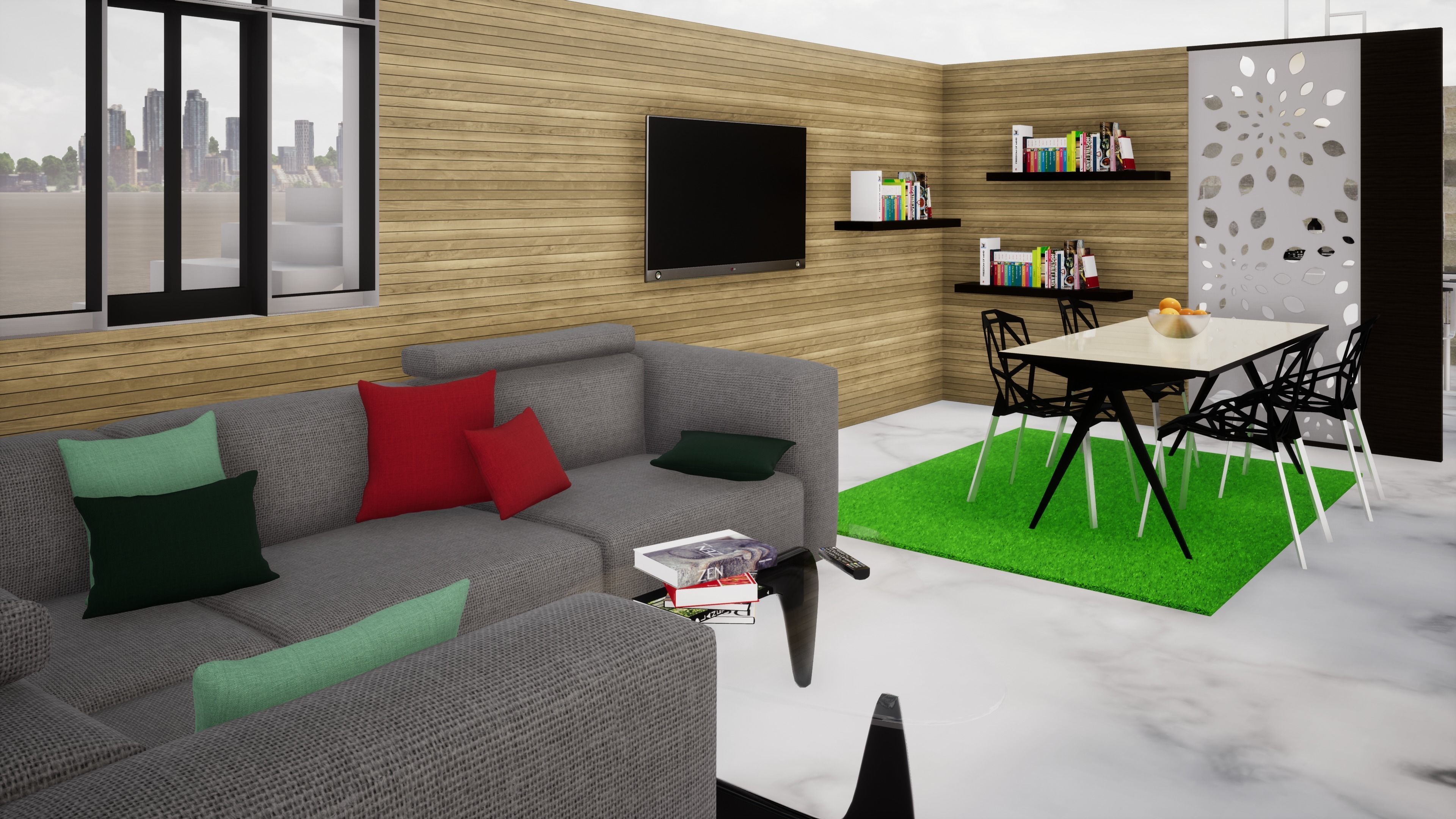 House 165 with aerial view 3D model_10