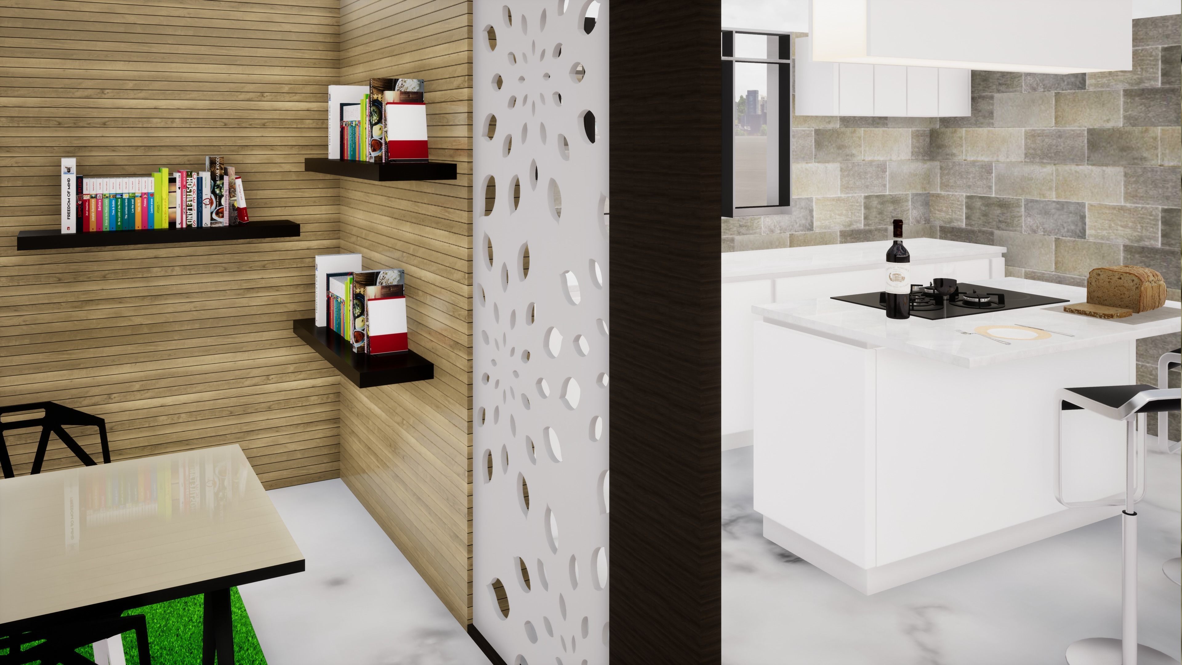 House 165 with aerial view 3D model_14