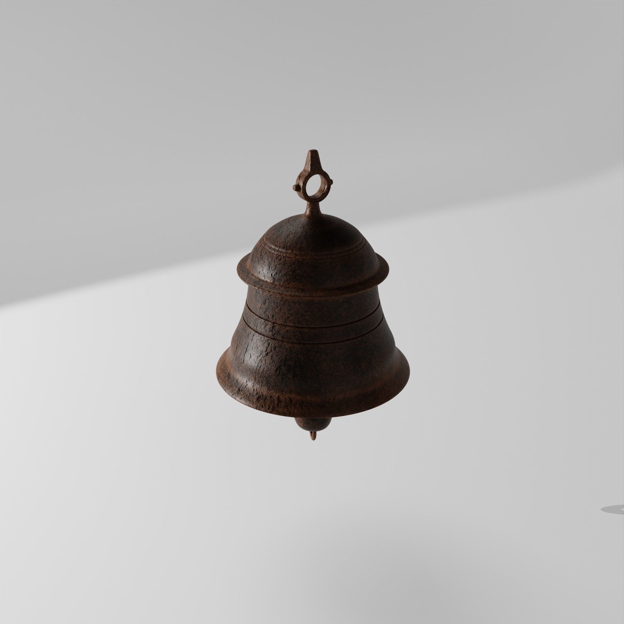 Rustic Temple Bell 3D model_1