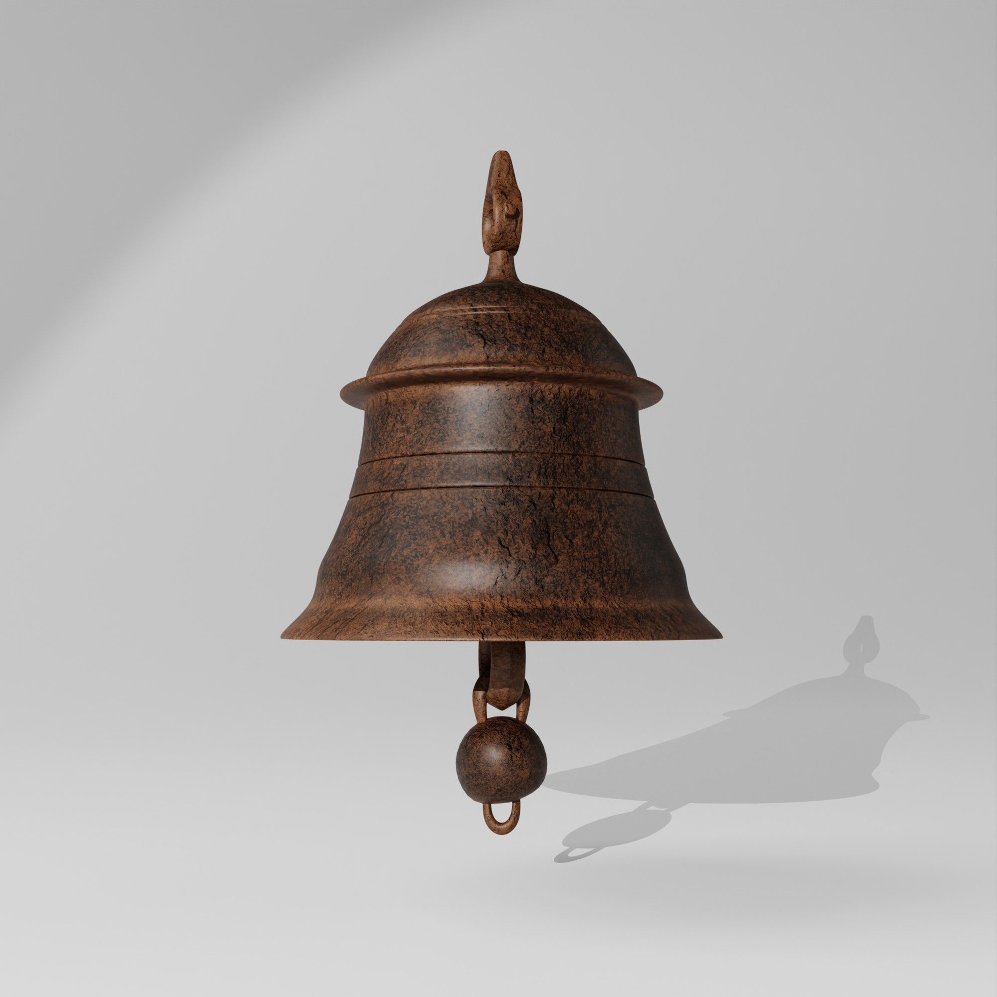 Rustic Temple Bell 3D model_2
