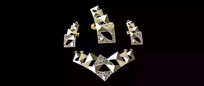  gold set ring earing pandent