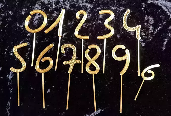 Cake toppers Thin numbers 3D Model Collection