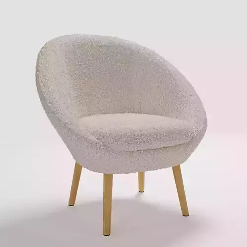 Armchair-ball made of boucle fabric Jimi