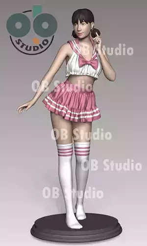 Woman in a seifuku or sailor costume