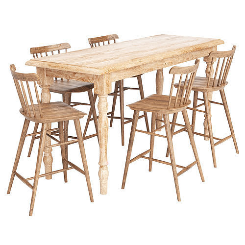Bar Table and Stool Sets 09 3D model