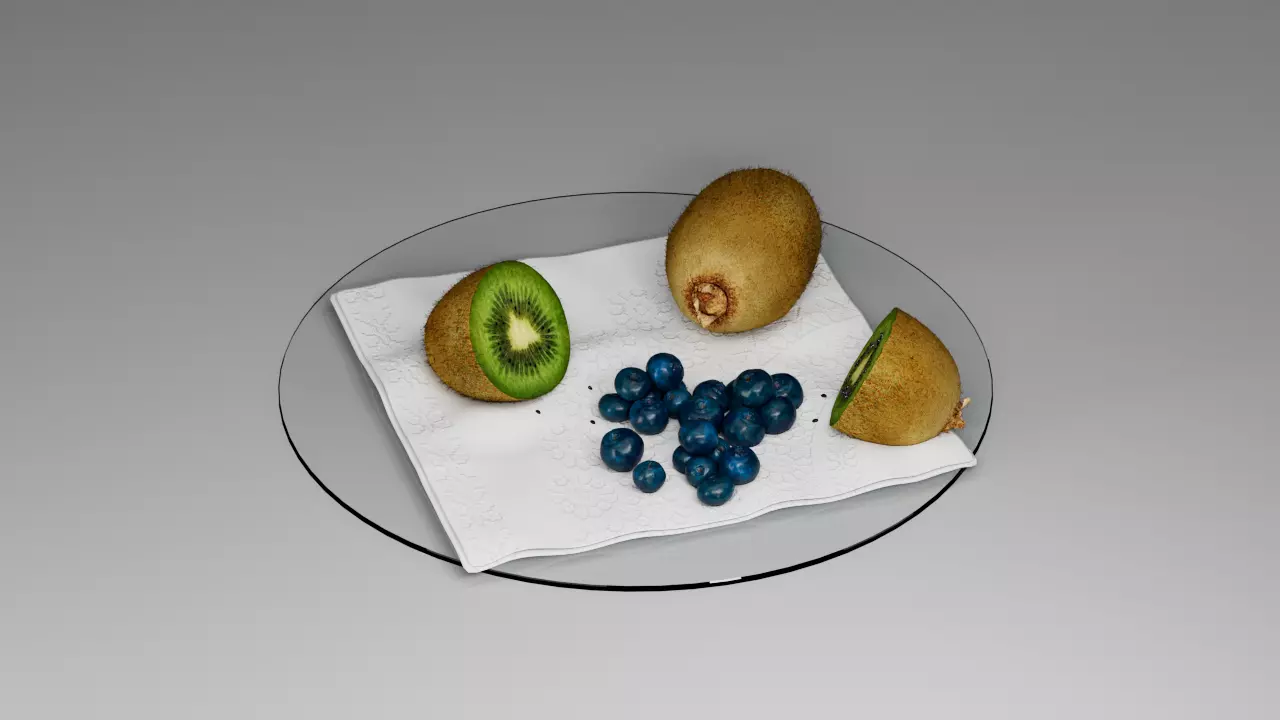 Kiwi Blueberry 3D model_0