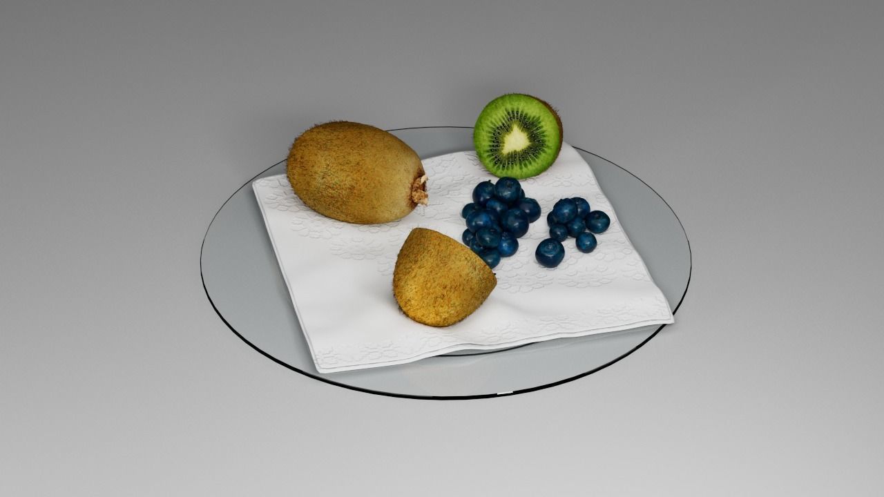 Kiwi Blueberry 3D model_7