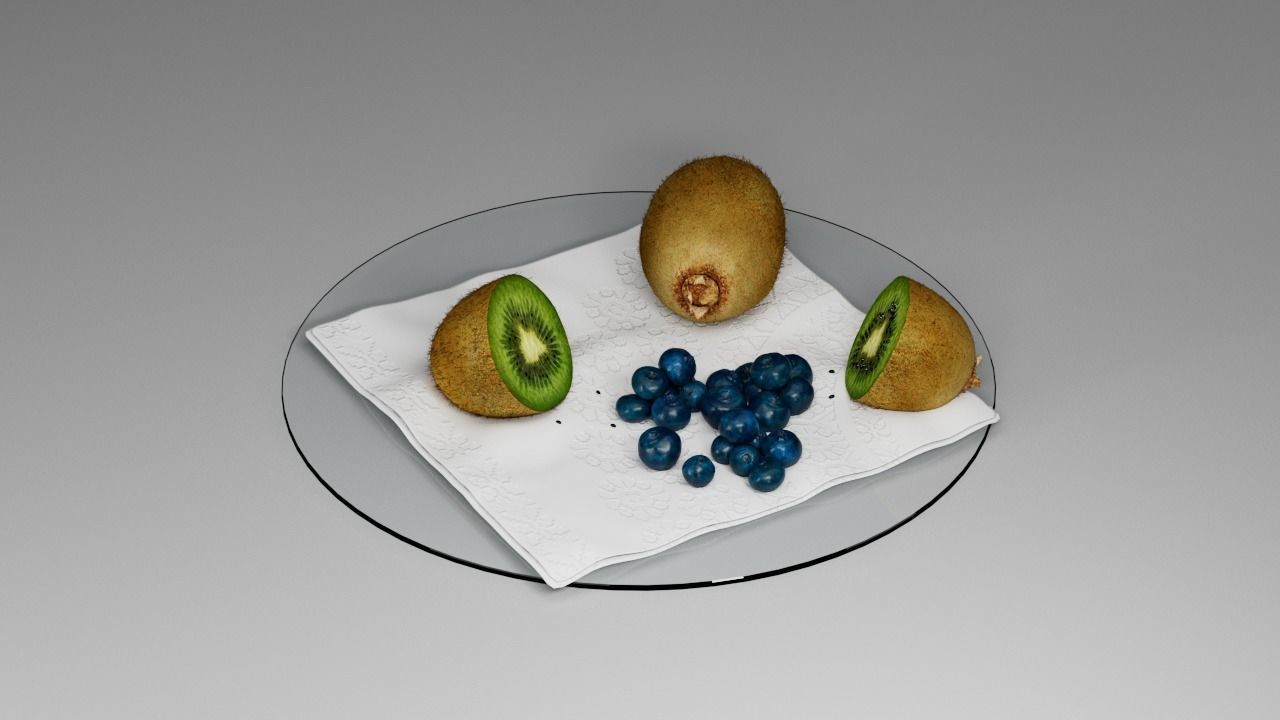 Kiwi Blueberry 3D model_2