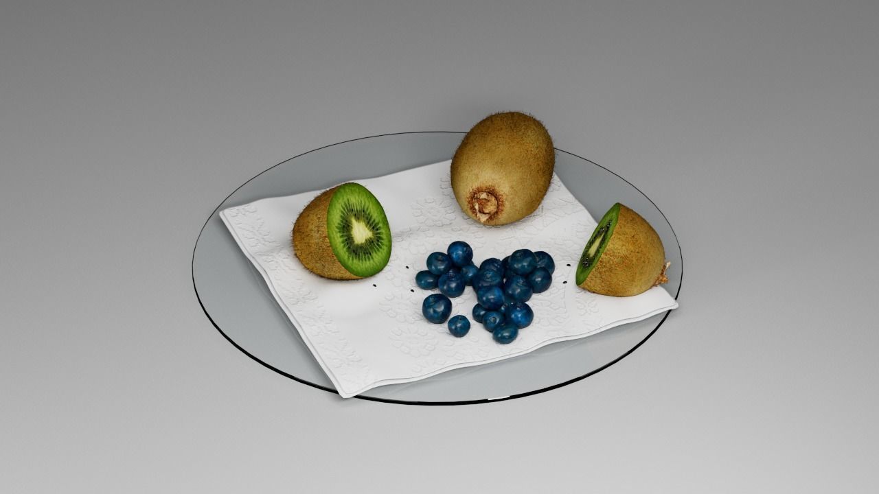 Kiwi Blueberry 3D model_1