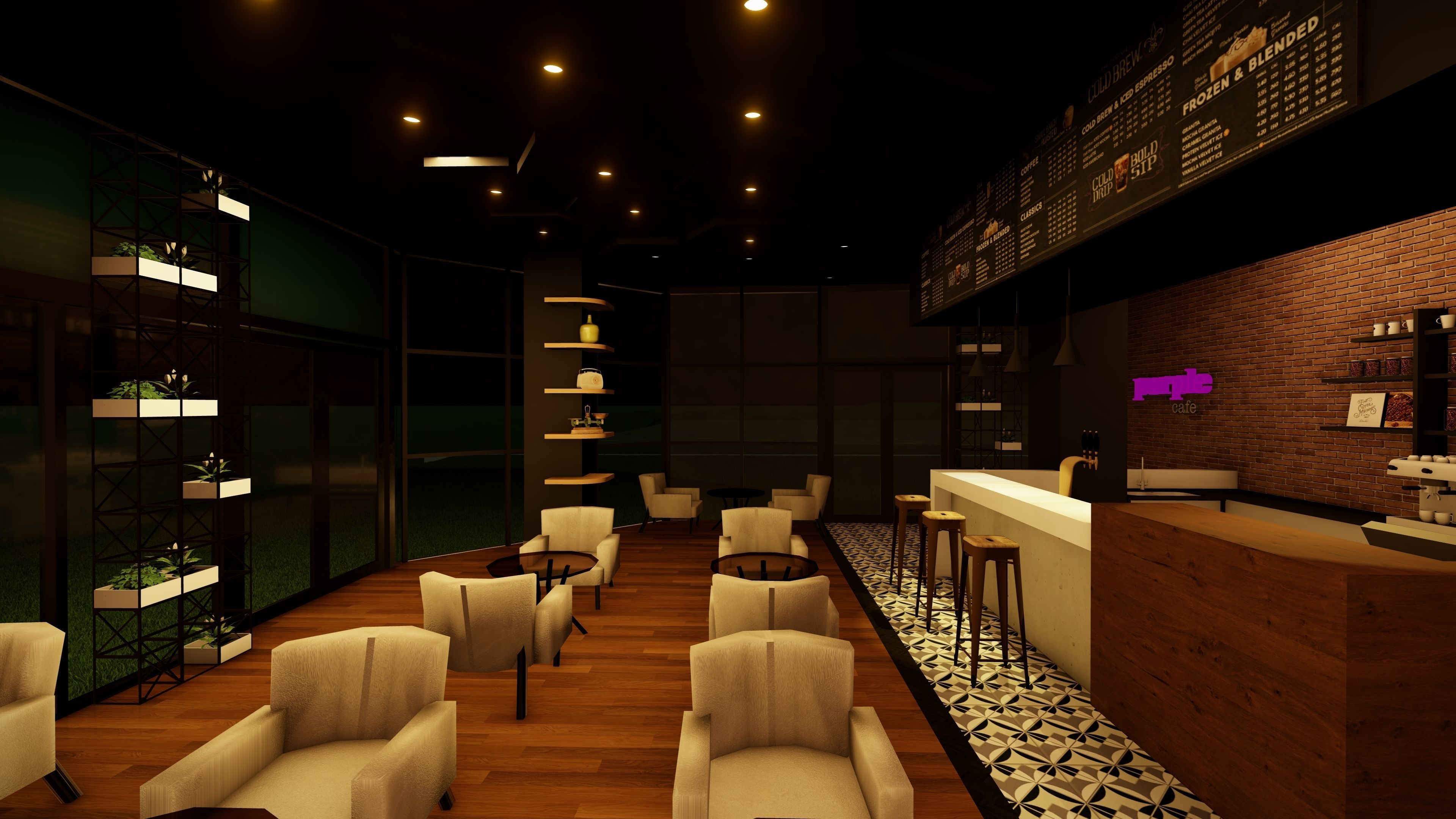 Cafe interior 3D model_7