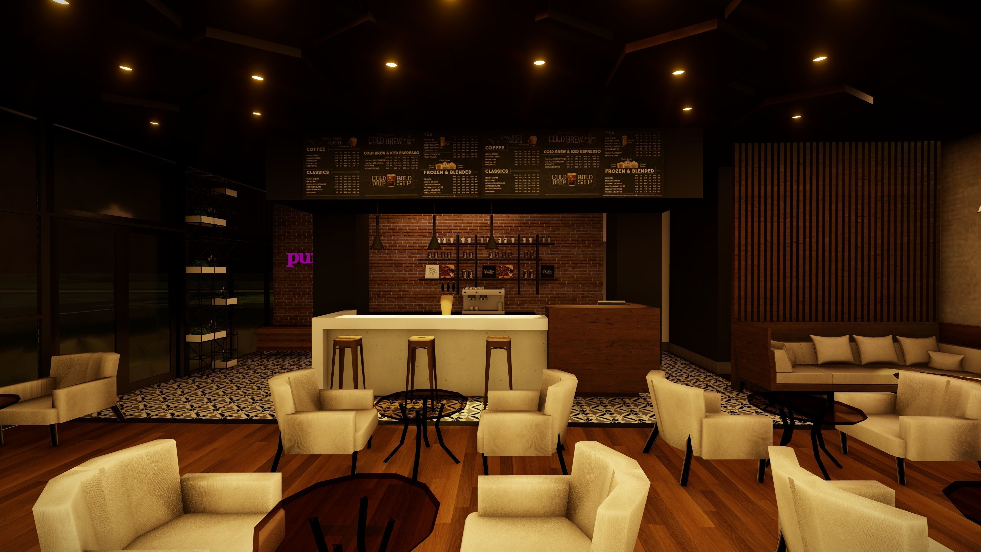 Cafe interior 3D model_4