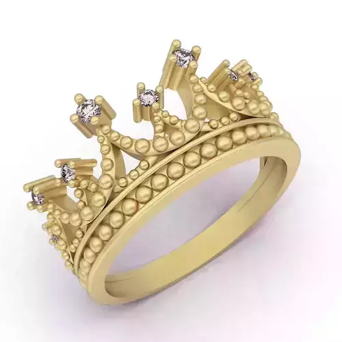 Crown ring silver gold jewelry printable 3D model