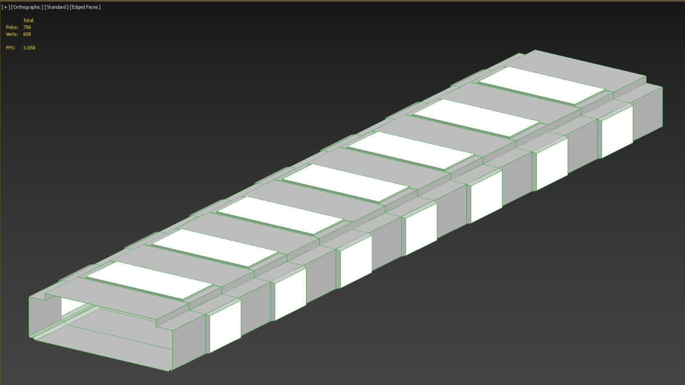 low poly sci fi corridor 15 Low-poly 3D model_7