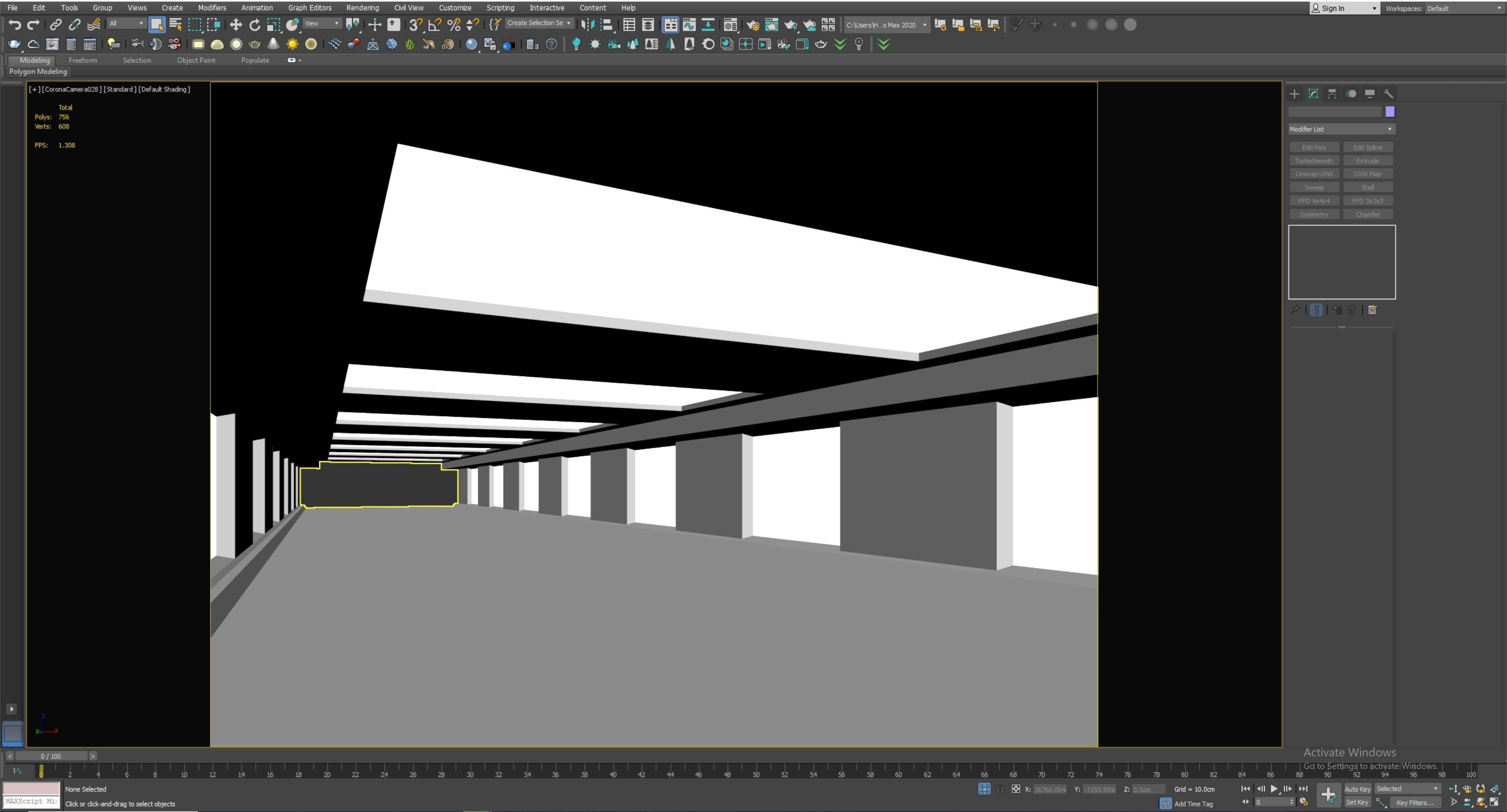 low poly sci fi corridor 15 Low-poly 3D model_5