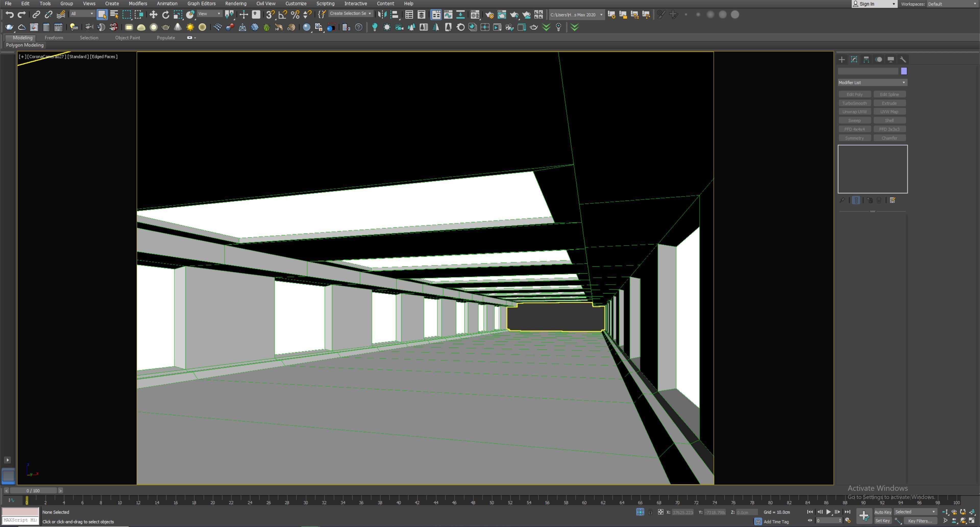 low poly sci fi corridor 15 Low-poly 3D model_6