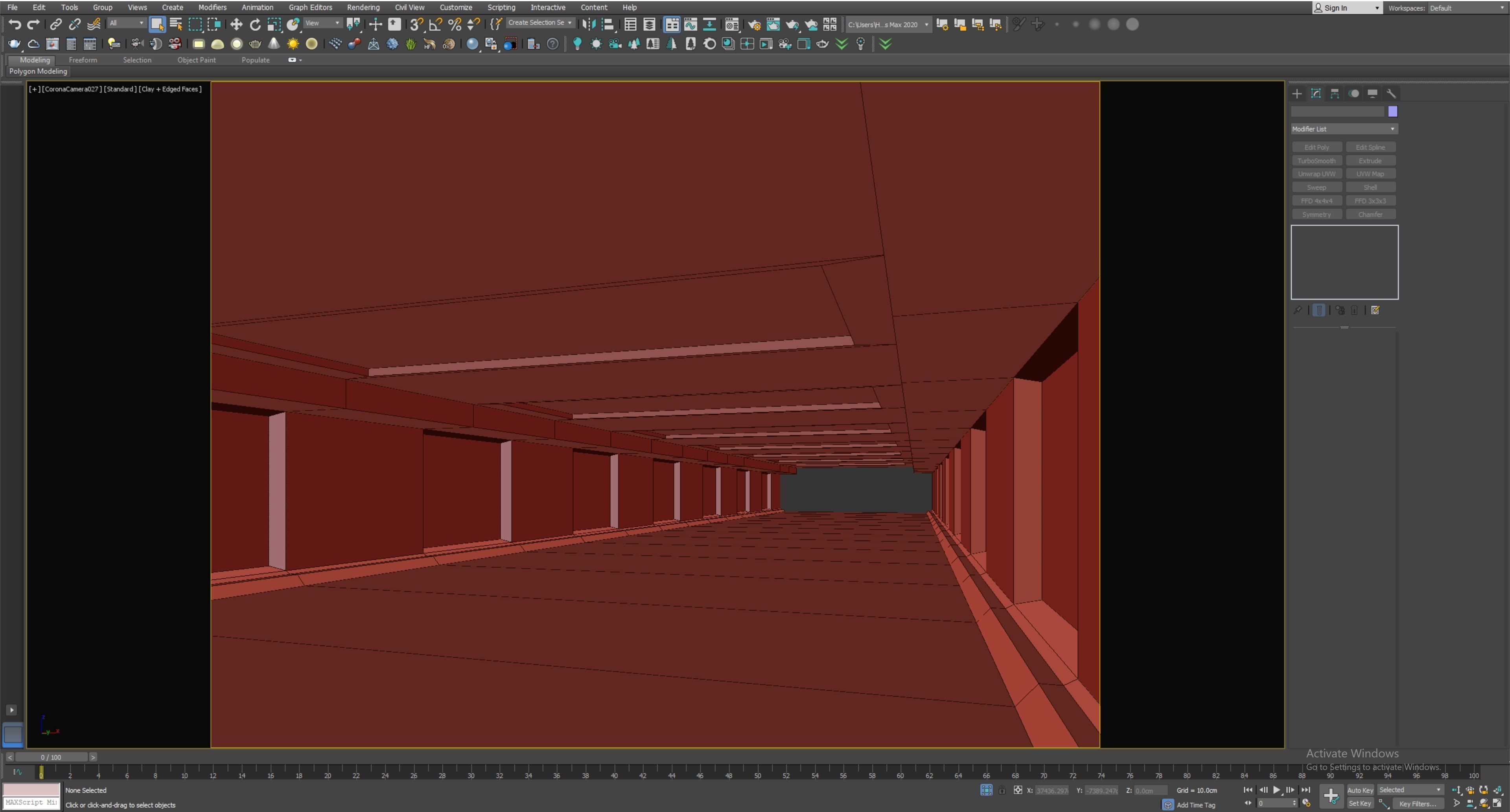 low poly sci fi corridor 15 Low-poly 3D model_4