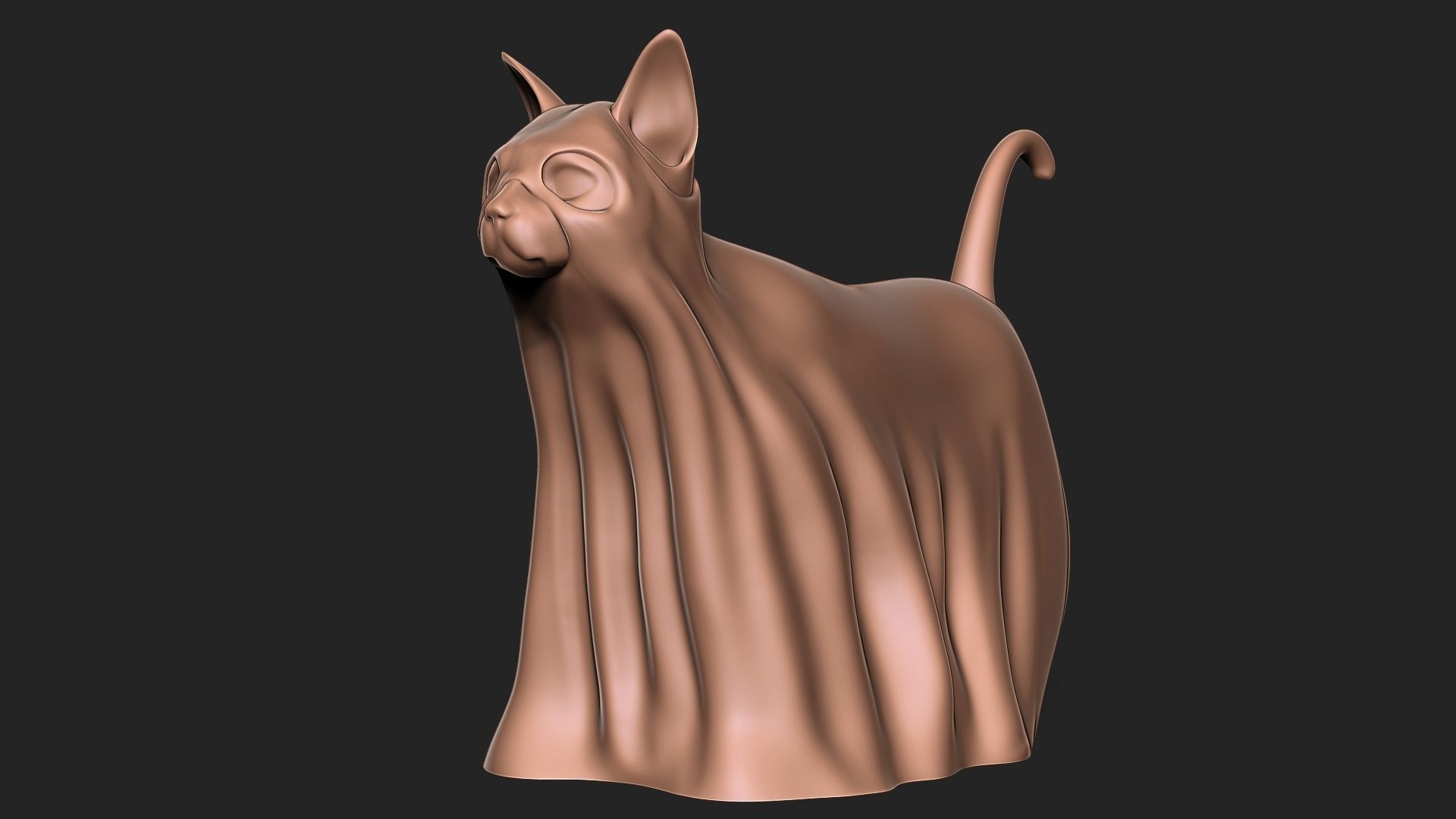 Halloween cat 3D print model_3