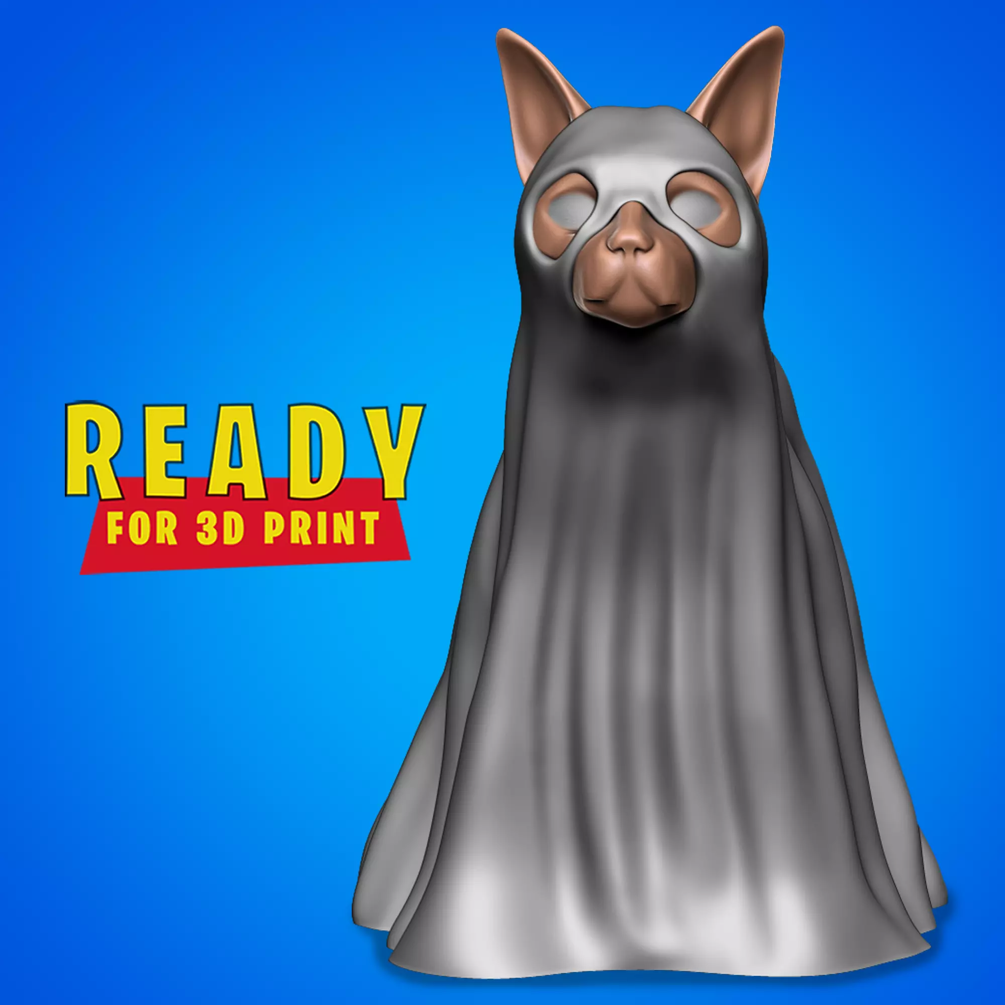 Halloween cat 3D print model_0
