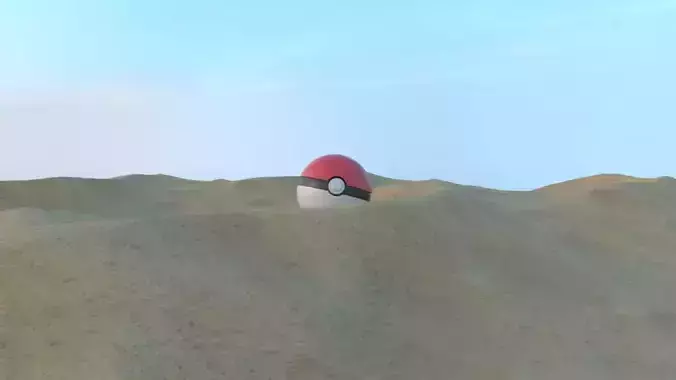 Pokeball On Desert
