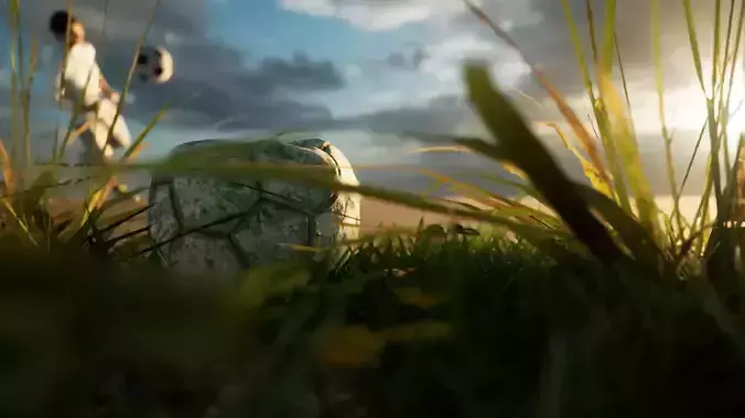 Football animation scene Low-poly 3D model