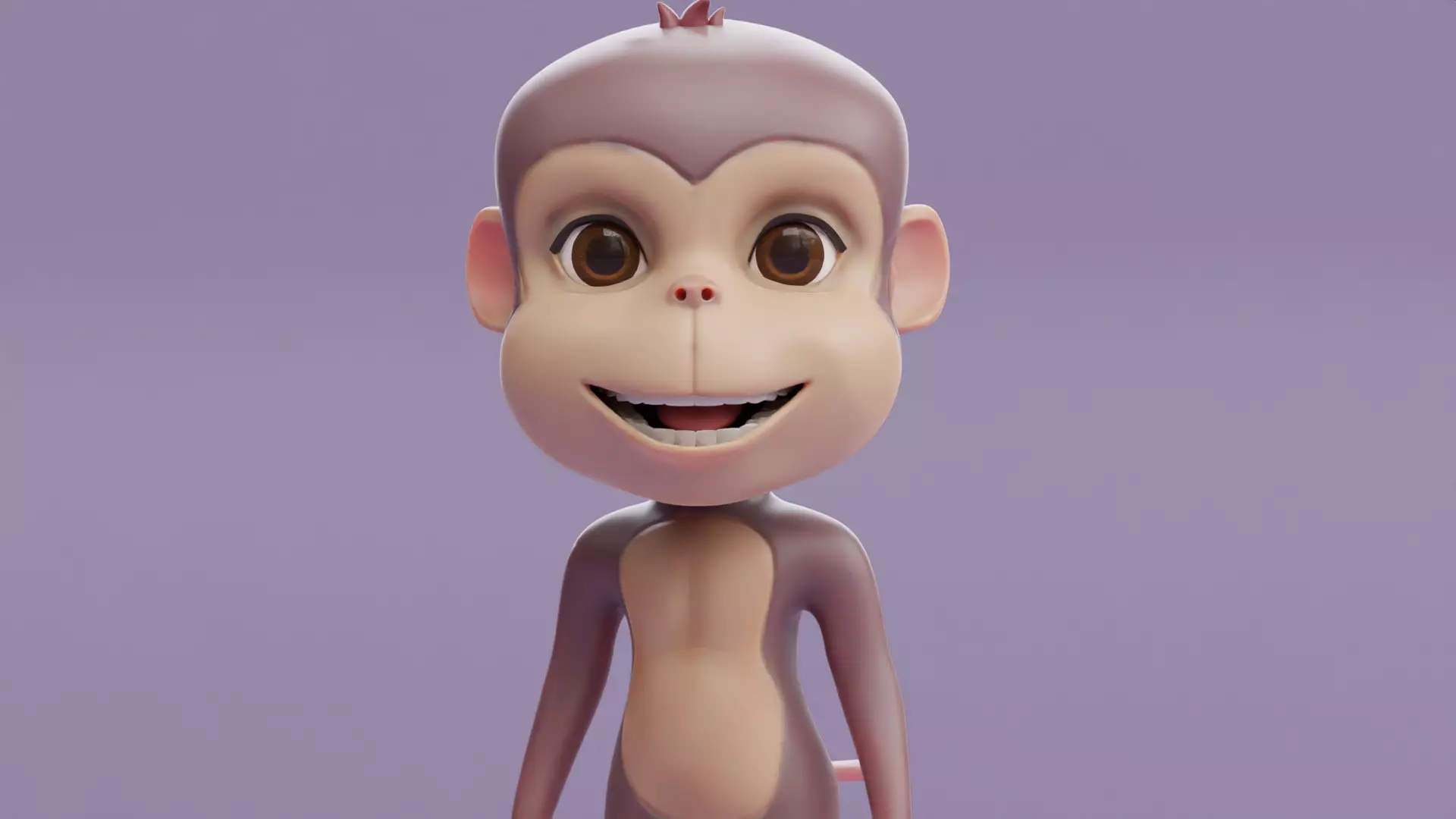 Cartoon Monkey Rigged and Animated Low-poly 3D model_0