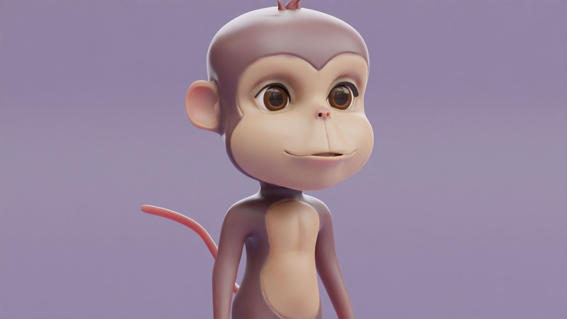 Cartoon Monkey Rigged and Animated Low-poly 3D model_5