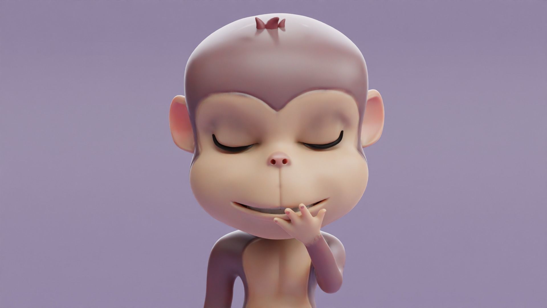 Cartoon Monkey Rigged and Animated Low-poly 3D model_7