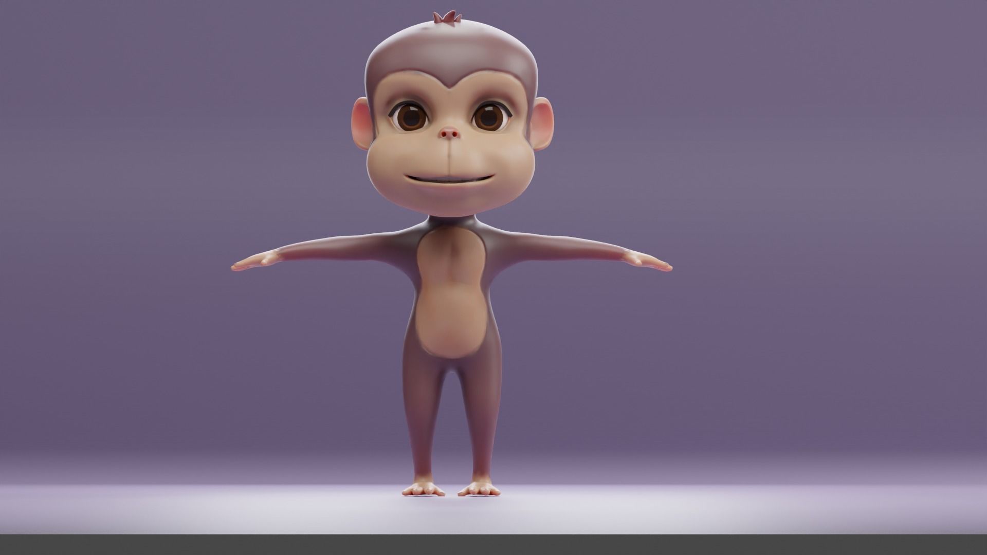 Cartoon Monkey Rigged and Animated Low-poly 3D model_8