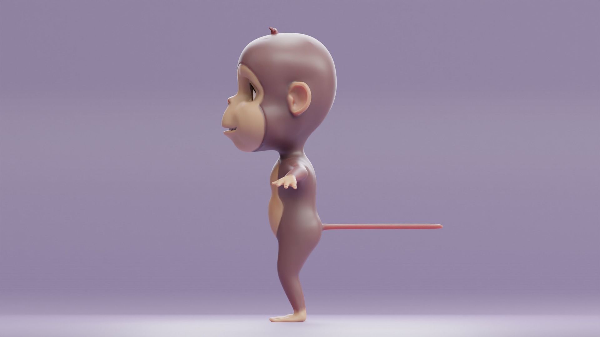 Cartoon Monkey Rigged and Animated Low-poly 3D model_12