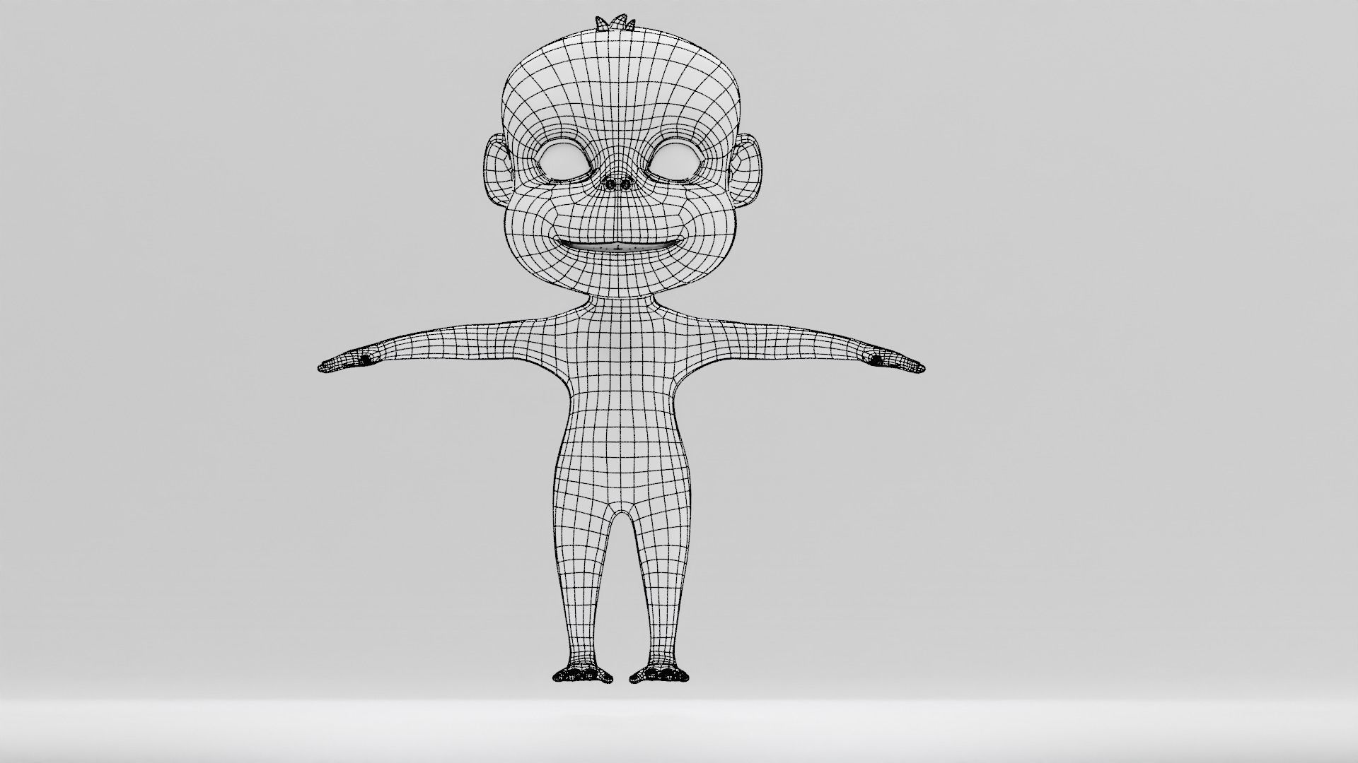 Cartoon Monkey Rigged and Animated Low-poly 3D model_9