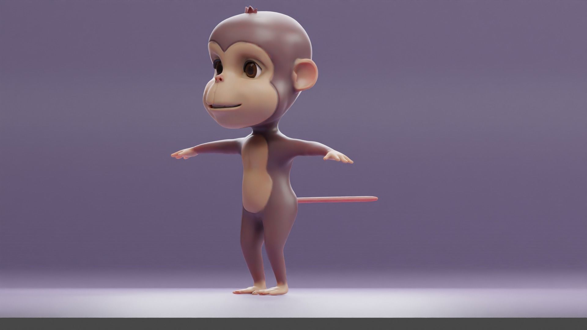 Cartoon Monkey Rigged and Animated Low-poly 3D model_10