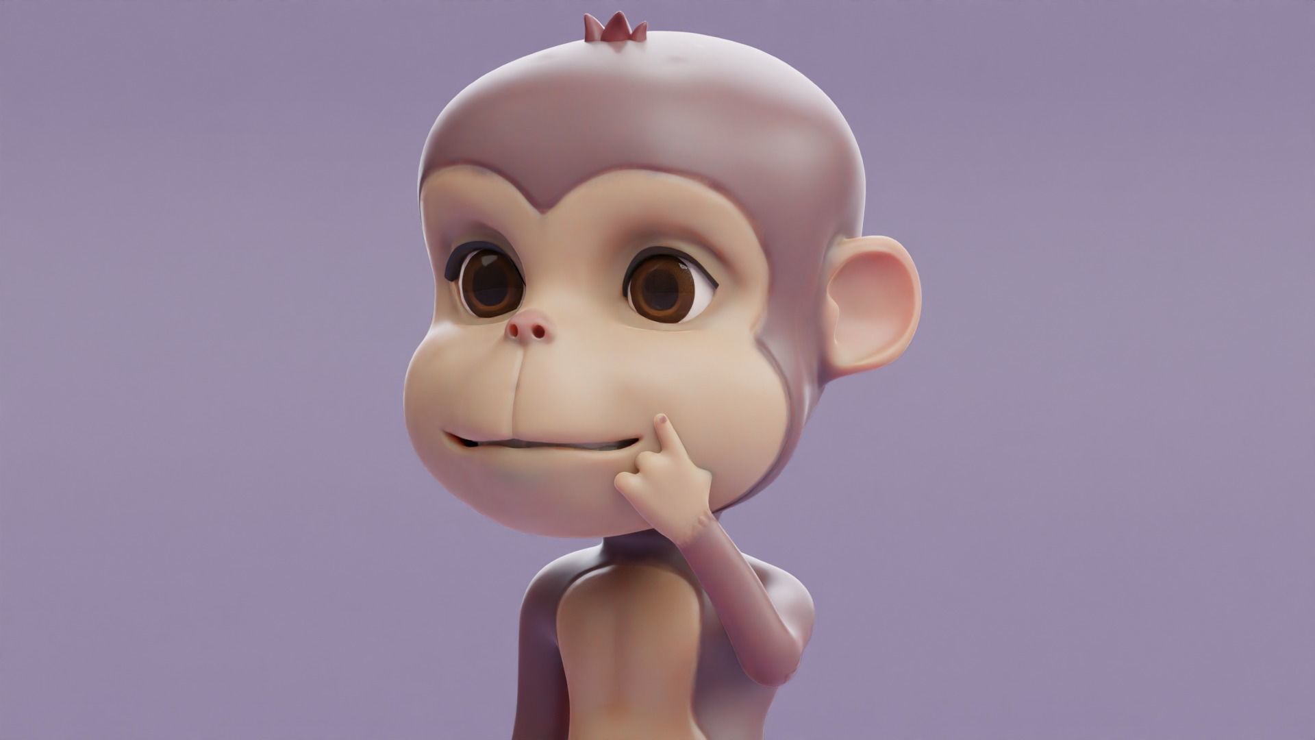 Cartoon Monkey Rigged and Animated Low-poly 3D model_3