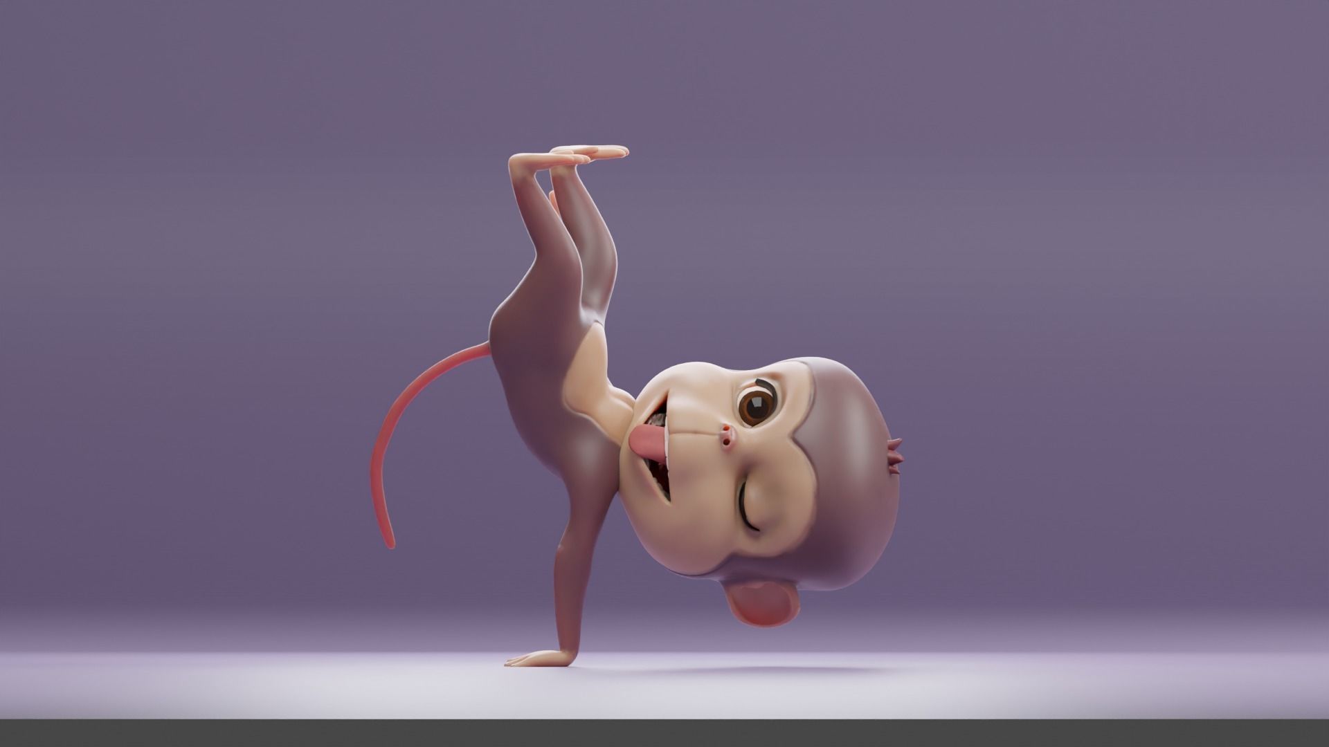 Cartoon Monkey Rigged and Animated Low-poly 3D model_2