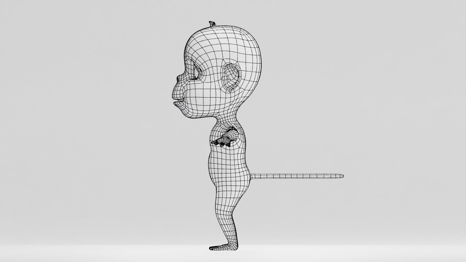 Cartoon Monkey Rigged and Animated Low-poly 3D model_13