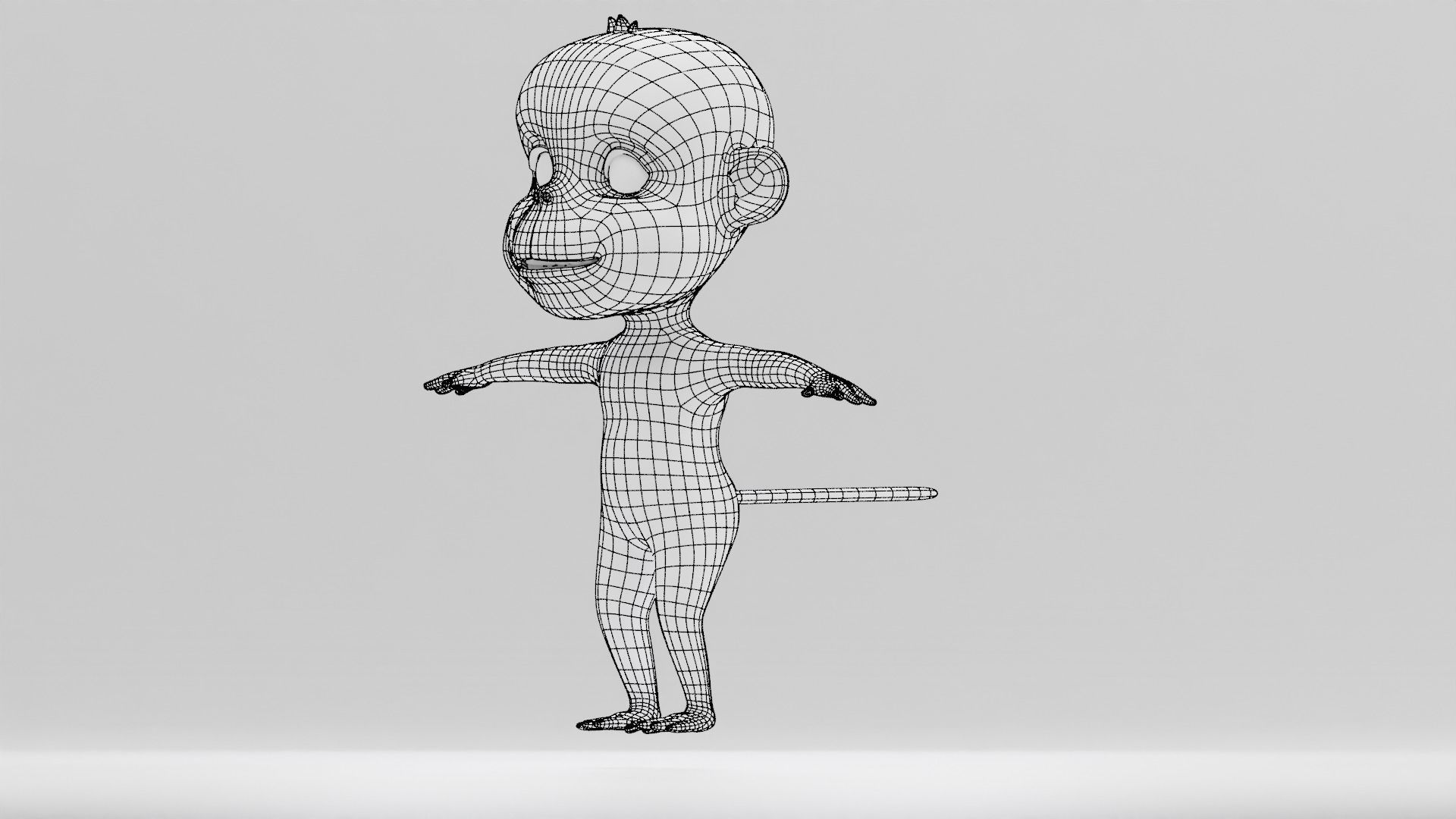 Cartoon Monkey Rigged and Animated Low-poly 3D model_11