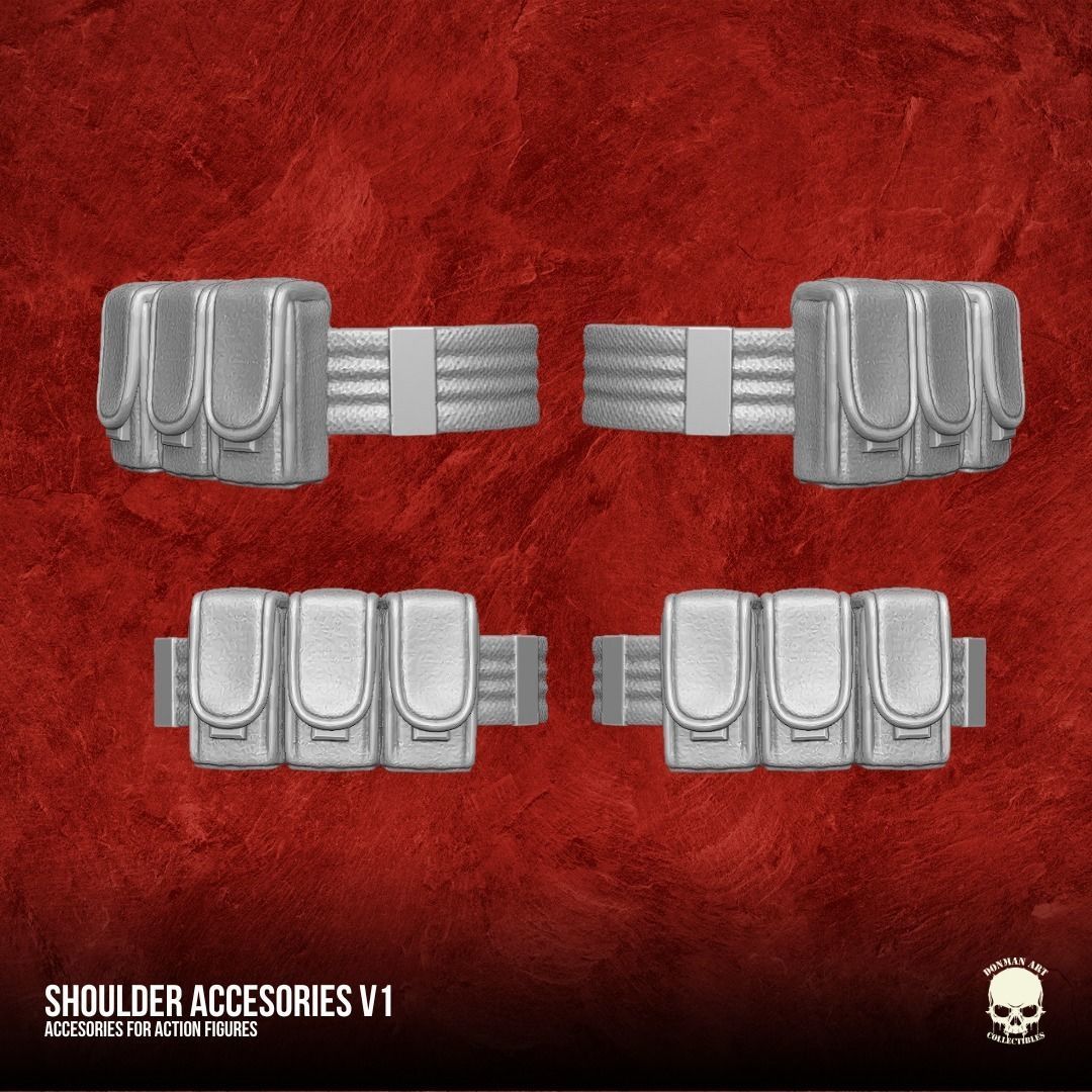 Shoulder Accesories 3D printable files for Action Figures 3D model 3D ...