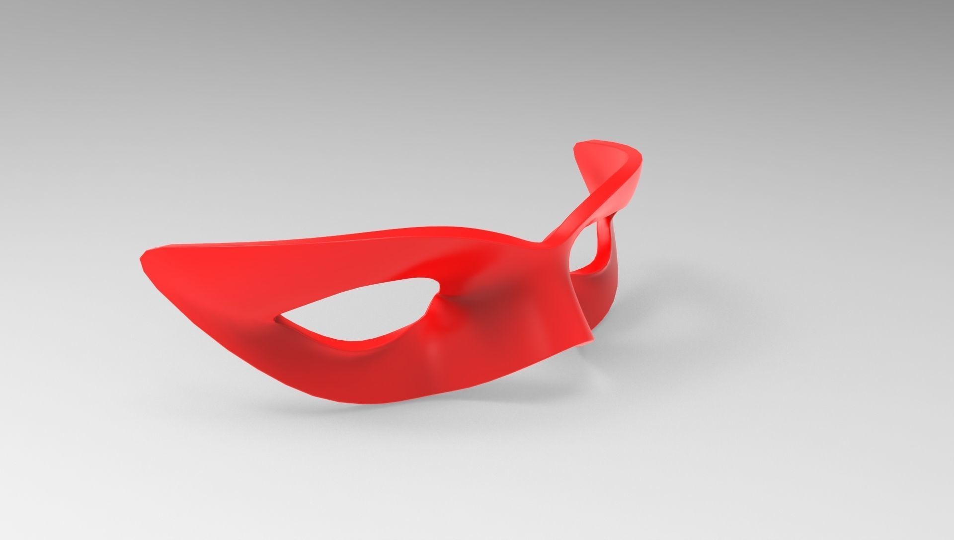 Red basic mask v001 Low-poly 3D model_3