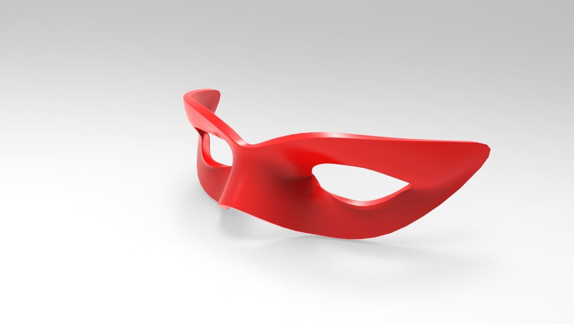 Red basic mask v001 Low-poly 3D model_5