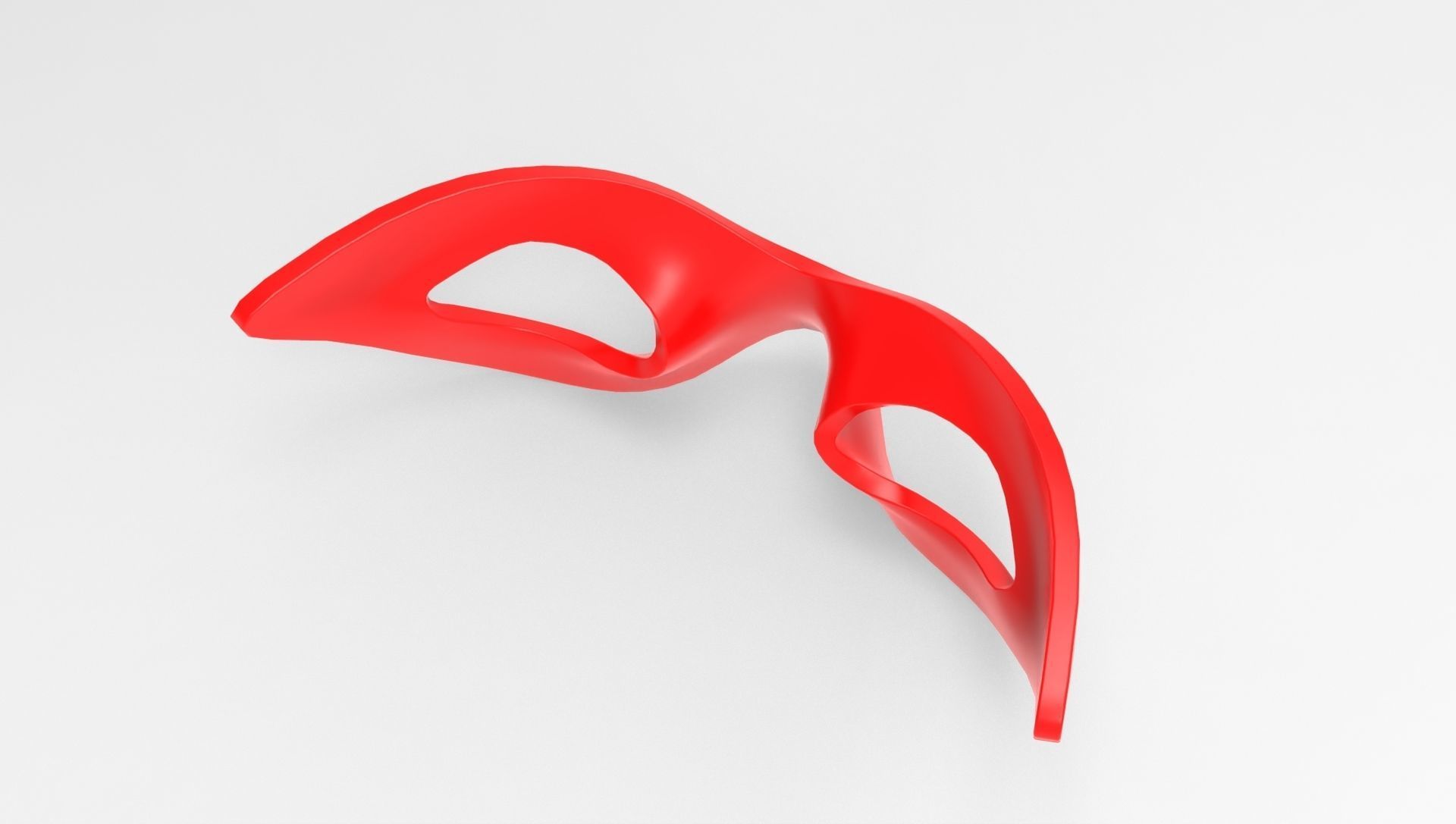 Red basic mask v001 Low-poly 3D model_4