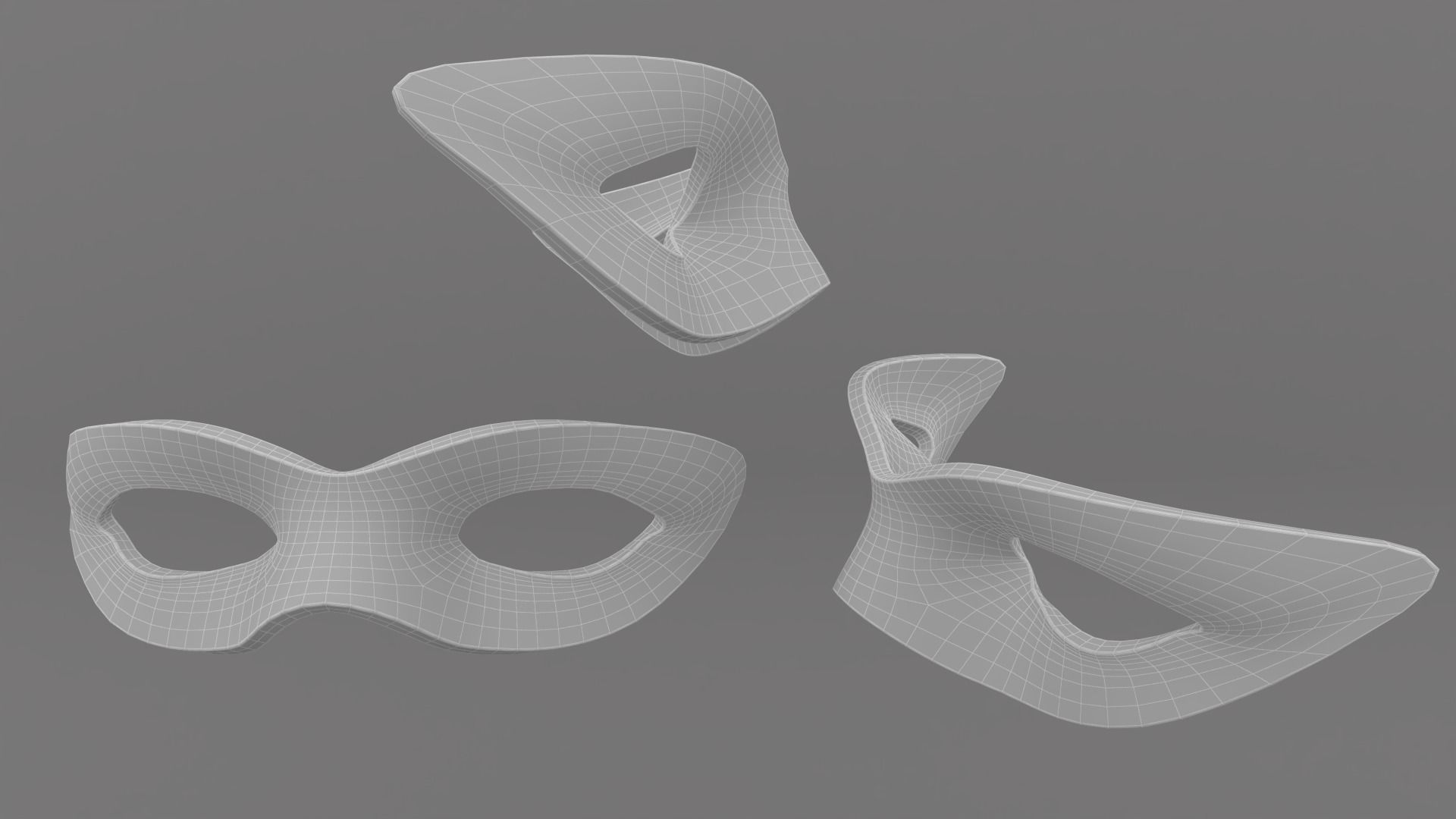 Red basic mask v001 Low-poly 3D model_6