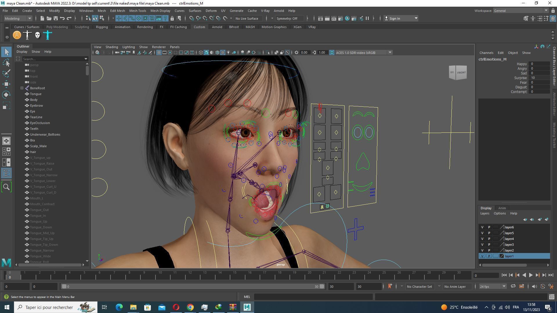 Asian Woman Base Shape Clean Low-poly 3D model_31