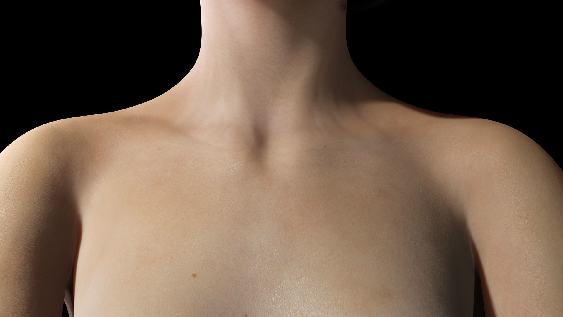 Asian Woman Base Shape Clean Low-poly 3D model_18