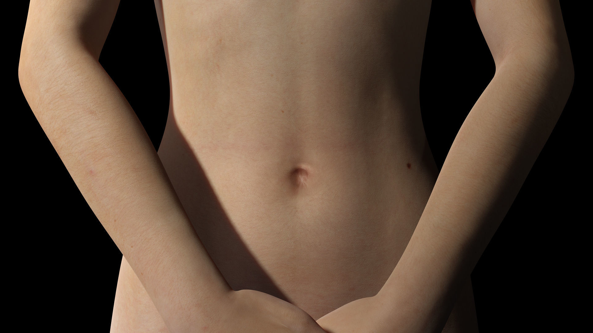 Asian Woman Base Shape Clean Low-poly 3D model_20