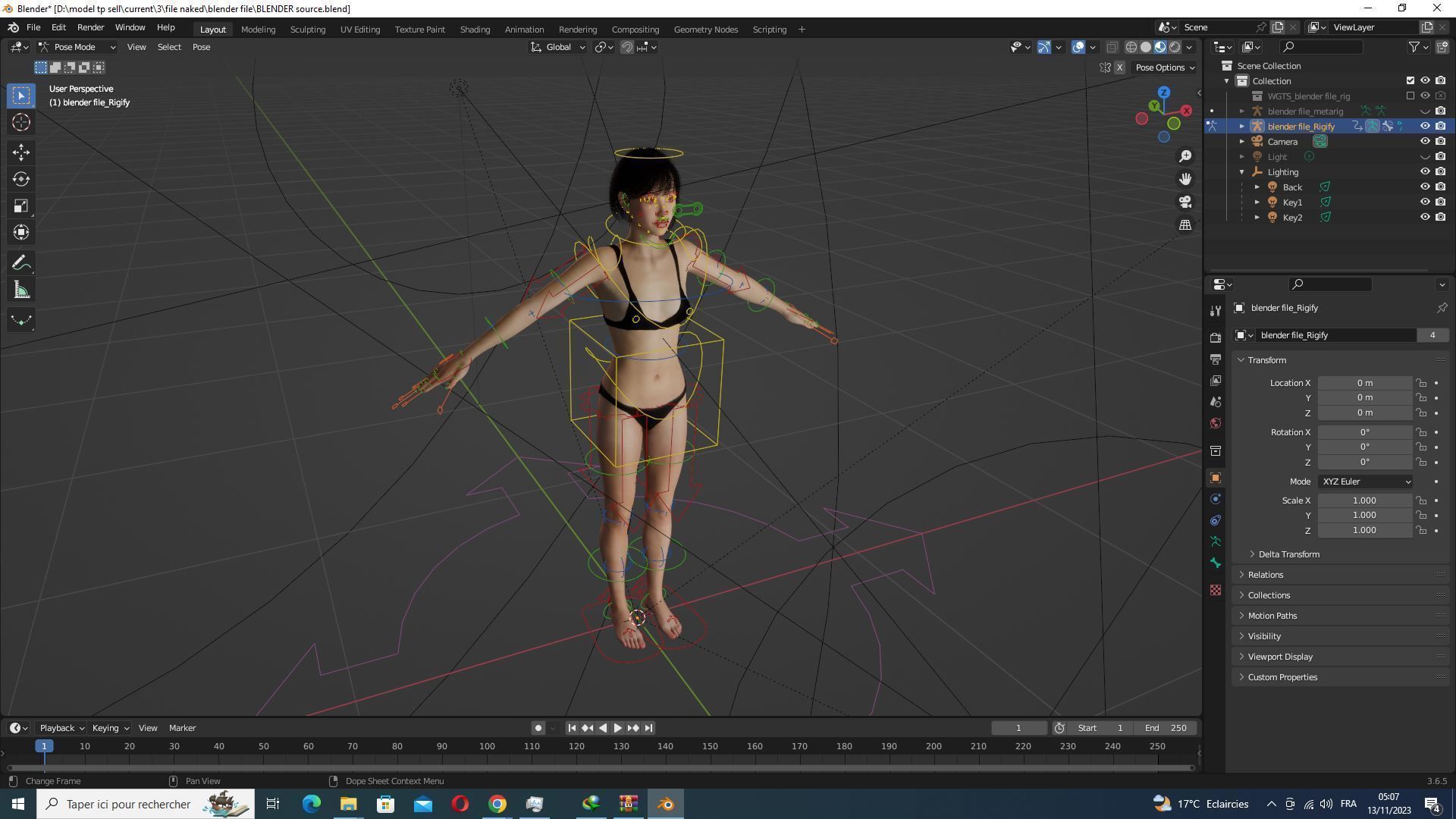 Asian Woman Base Shape Clean Low-poly 3D model_27