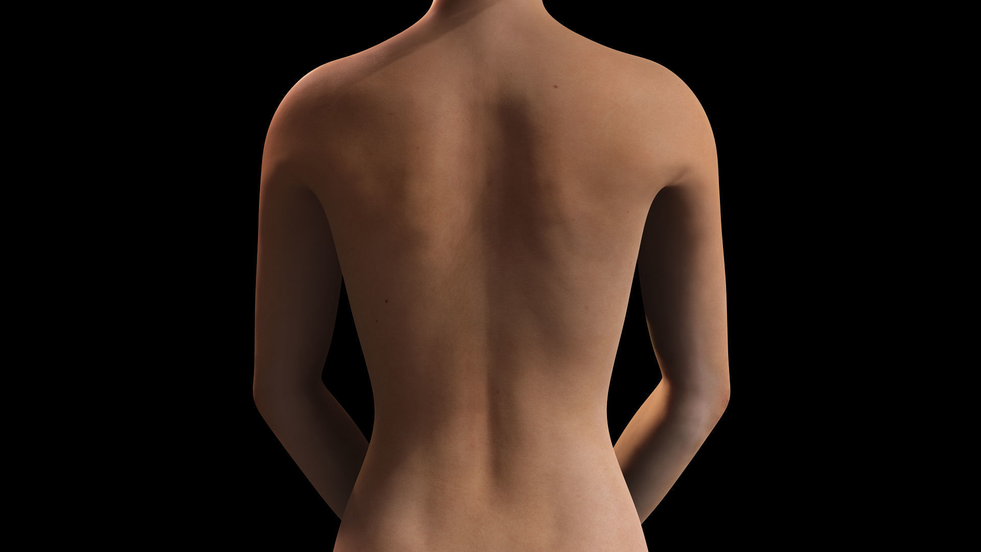 Asian Woman Base Shape Clean Low-poly 3D model_25