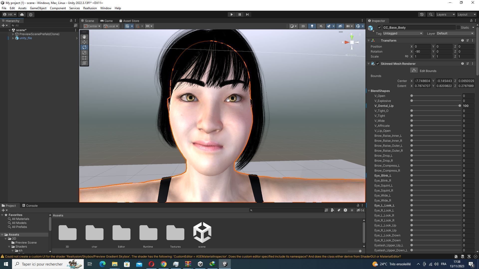 Asian Woman Base Shape Clean Low-poly 3D model_48